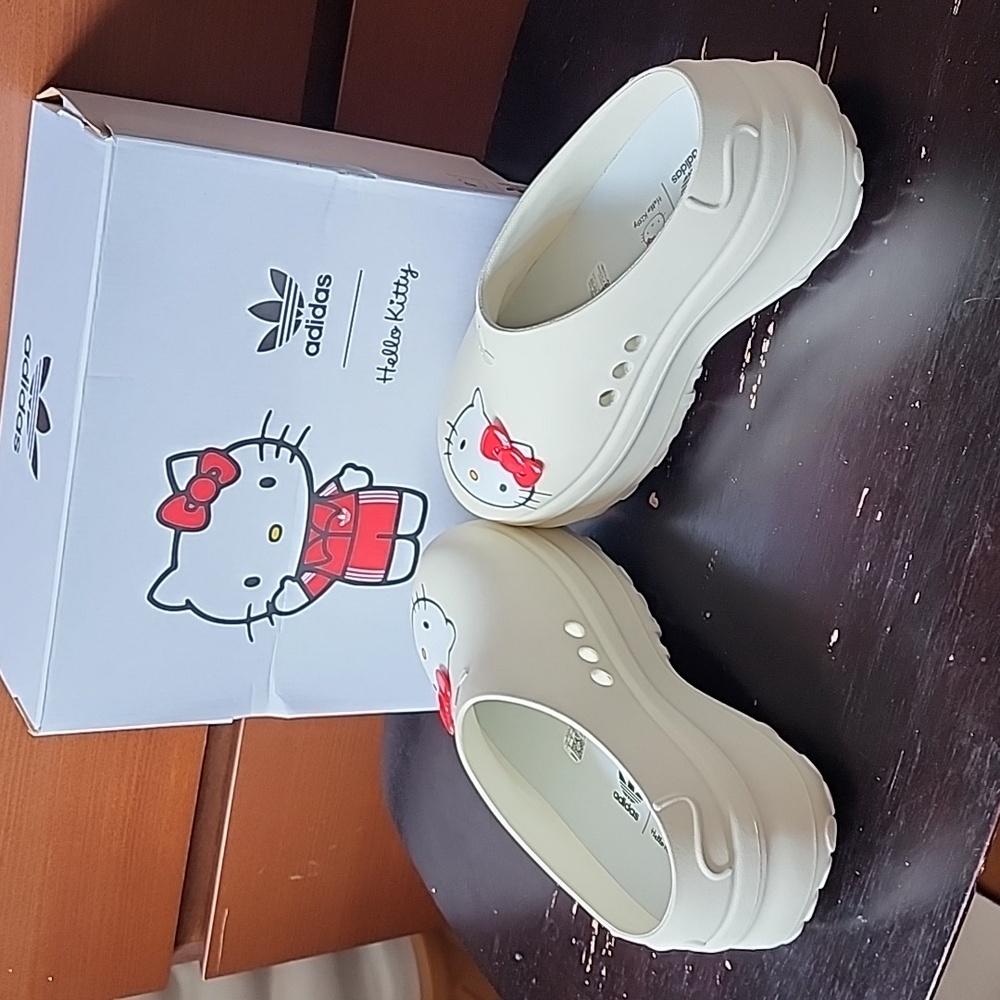 Hello Kitty Sanrio x Adidas Adifom White Stan Smith Mule Platform Sz: 9 - Picture 7 of 12